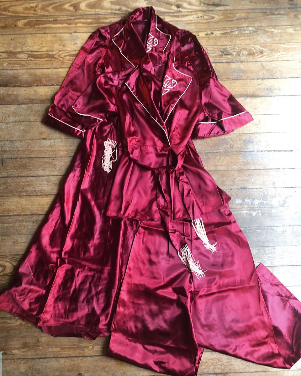 Lingerie Nuit Vintage Morgan Taylor - Style Babydoll Rouge - Taille M - Occasion Très Bon état