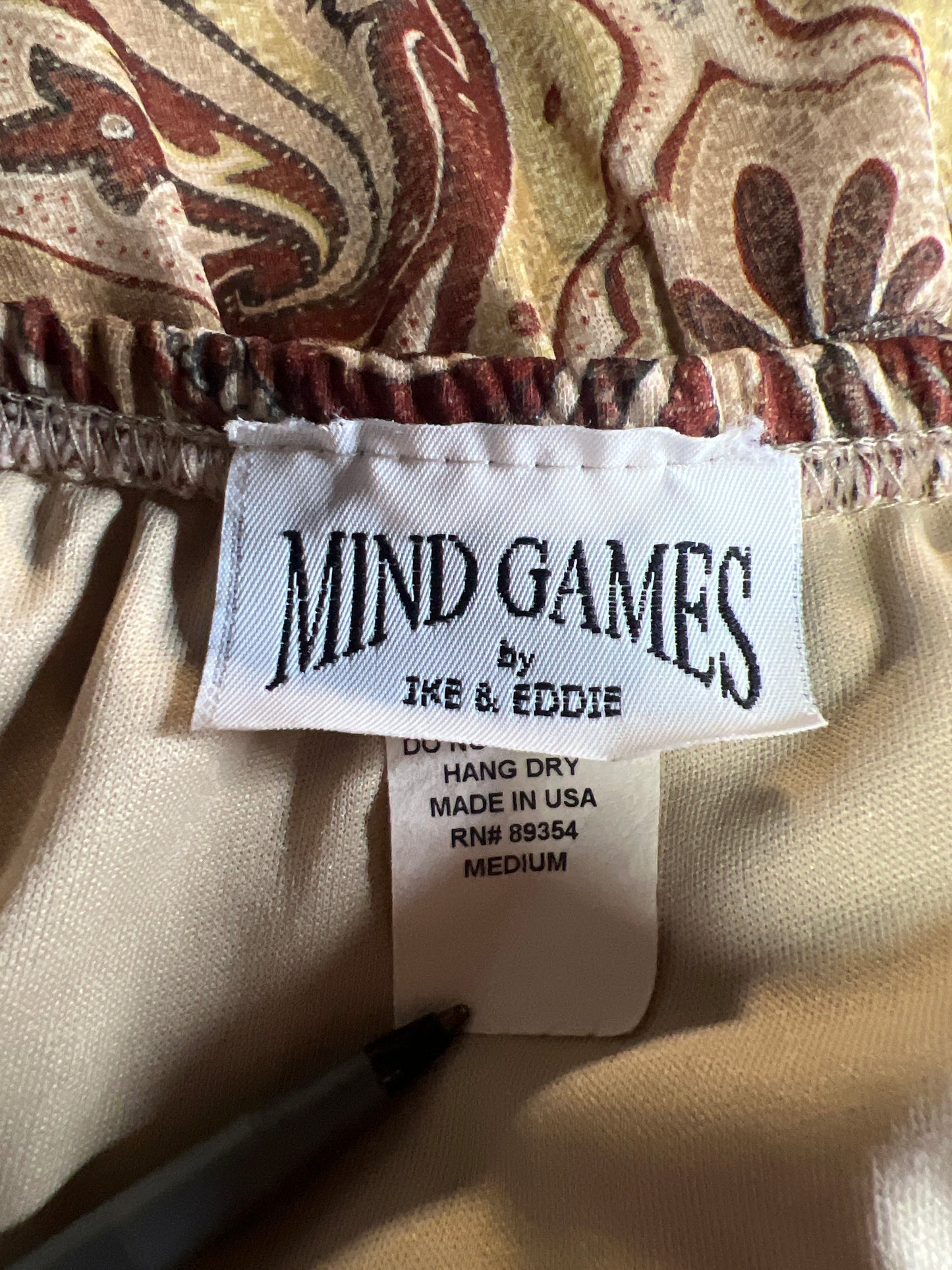 Y2K USA Mind Games Paisley Skirt M