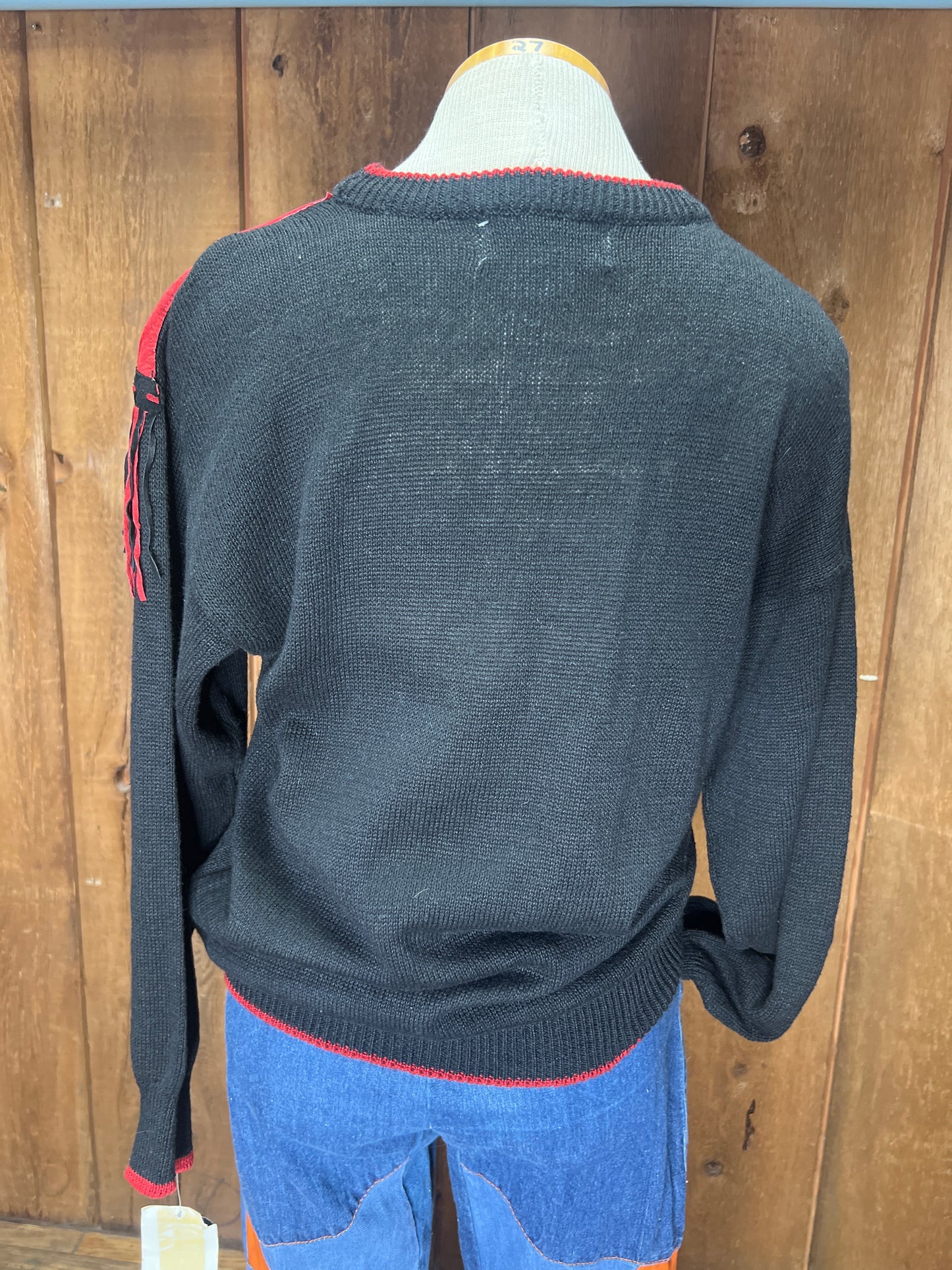90s Pioneer Red/Blk Sweater L