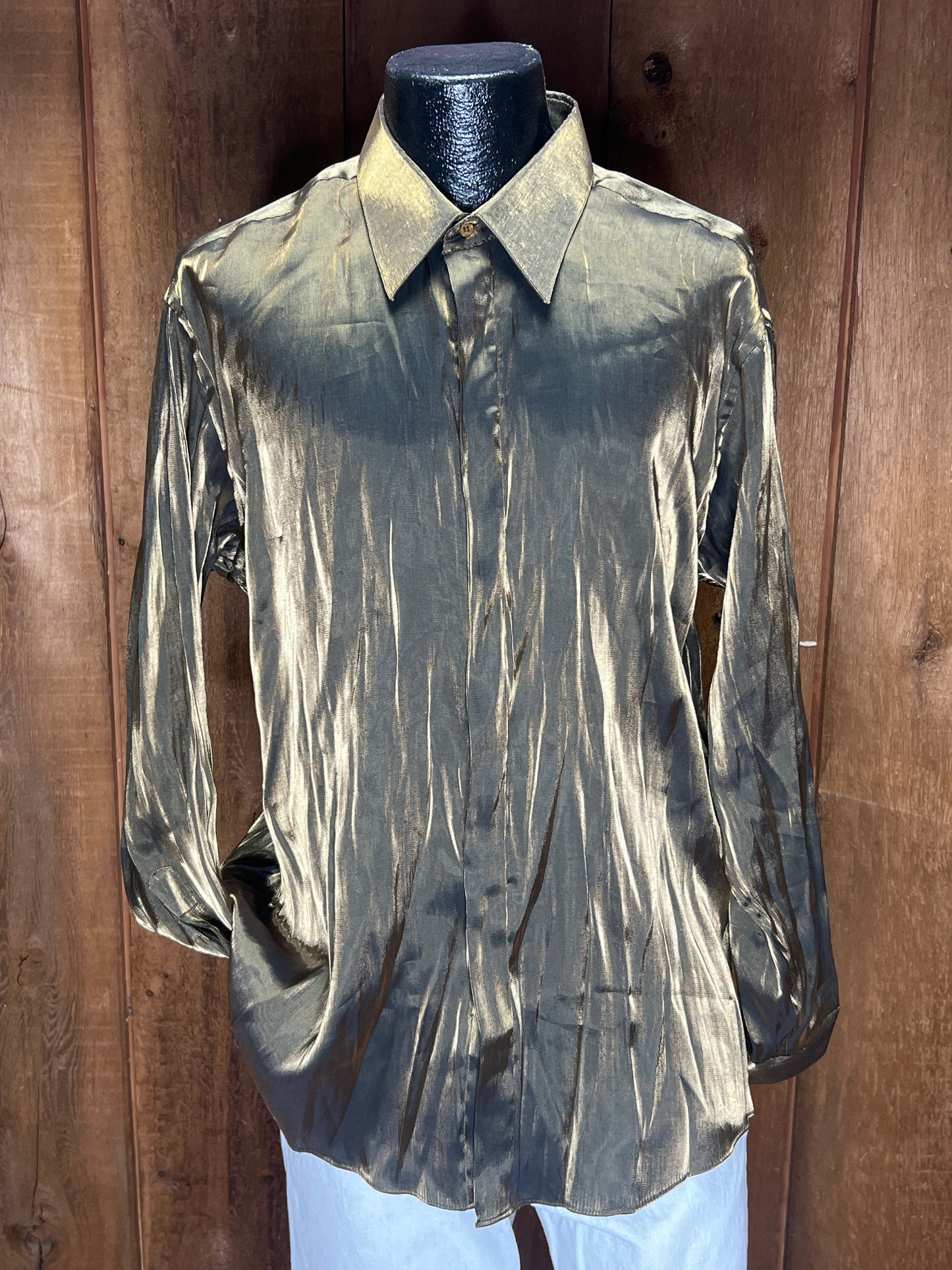 90s Diamanté Metallic Shirt.    L