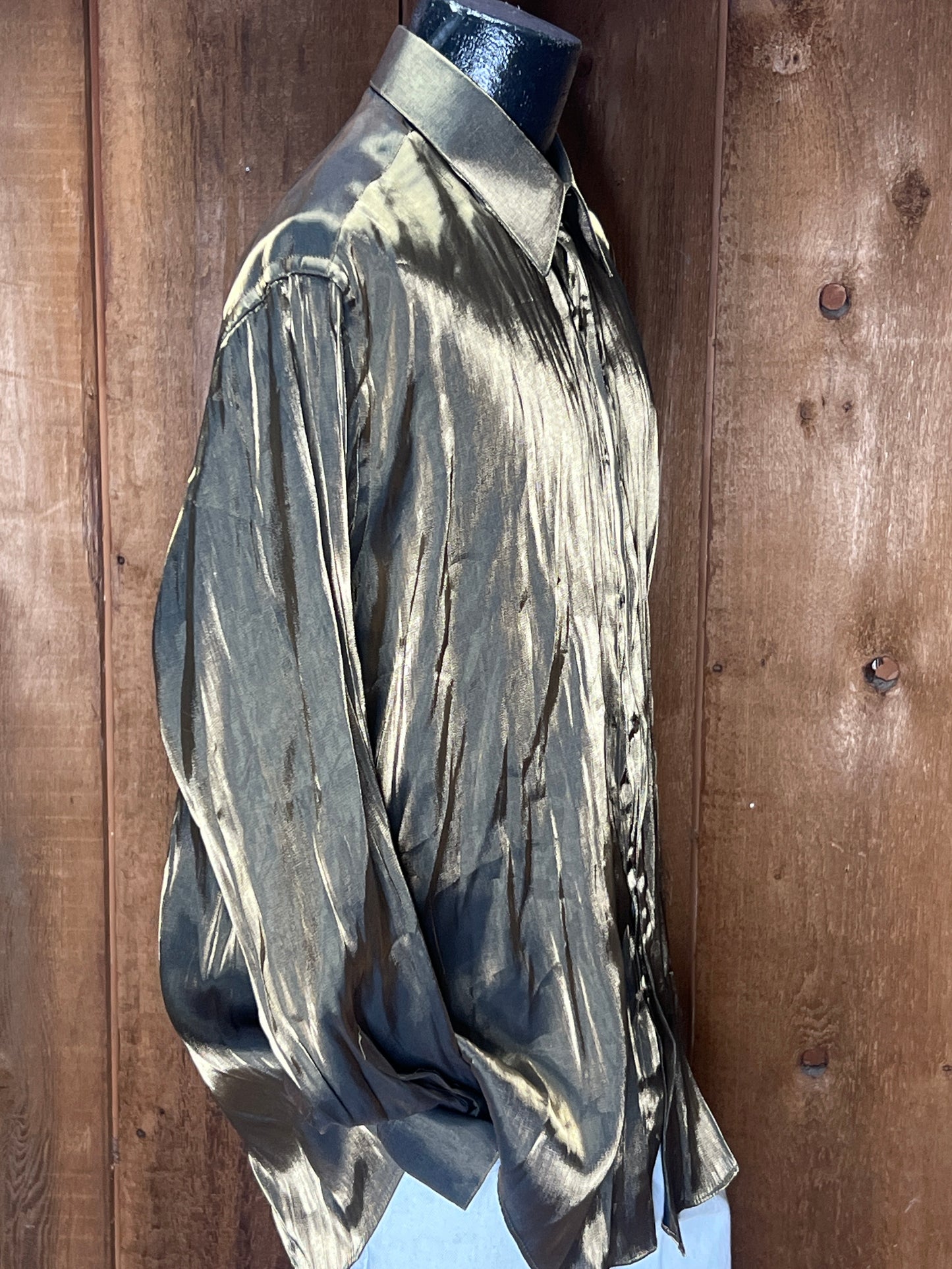 90s Diamanté Metallic Shirt.    L