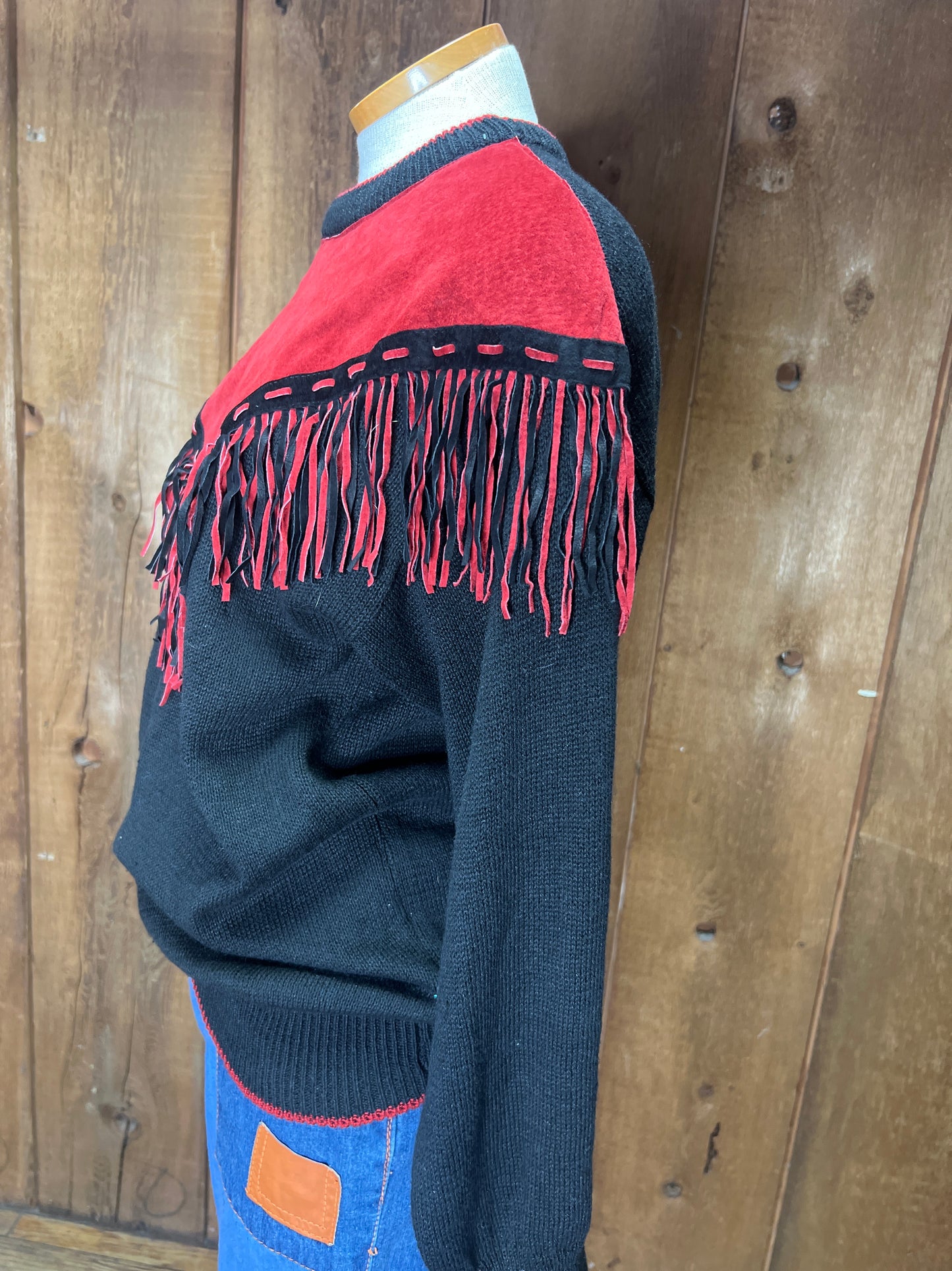 90s Pioneer Red/Blk Sweater L
