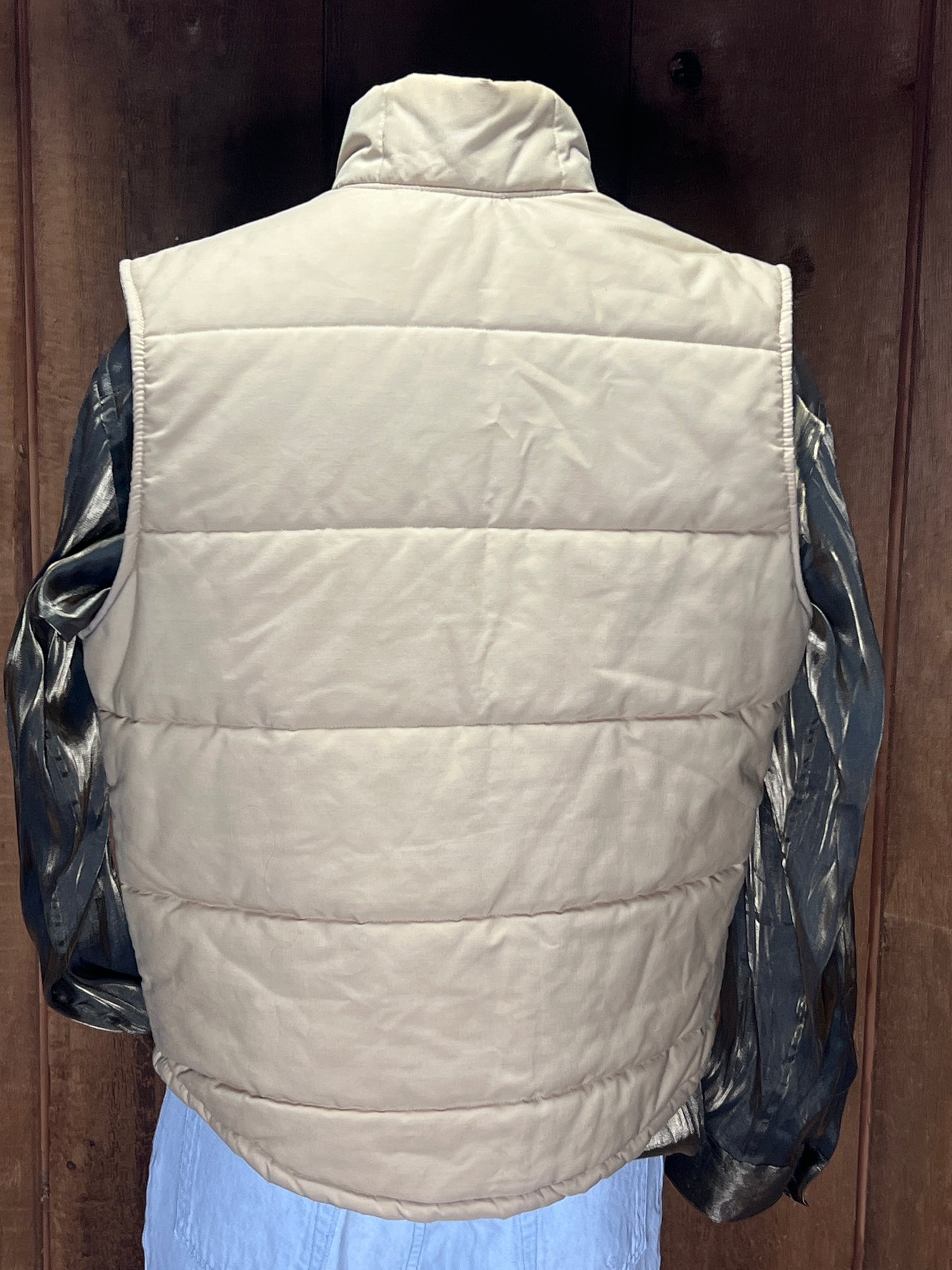 80s Khaki Puffer Vest L