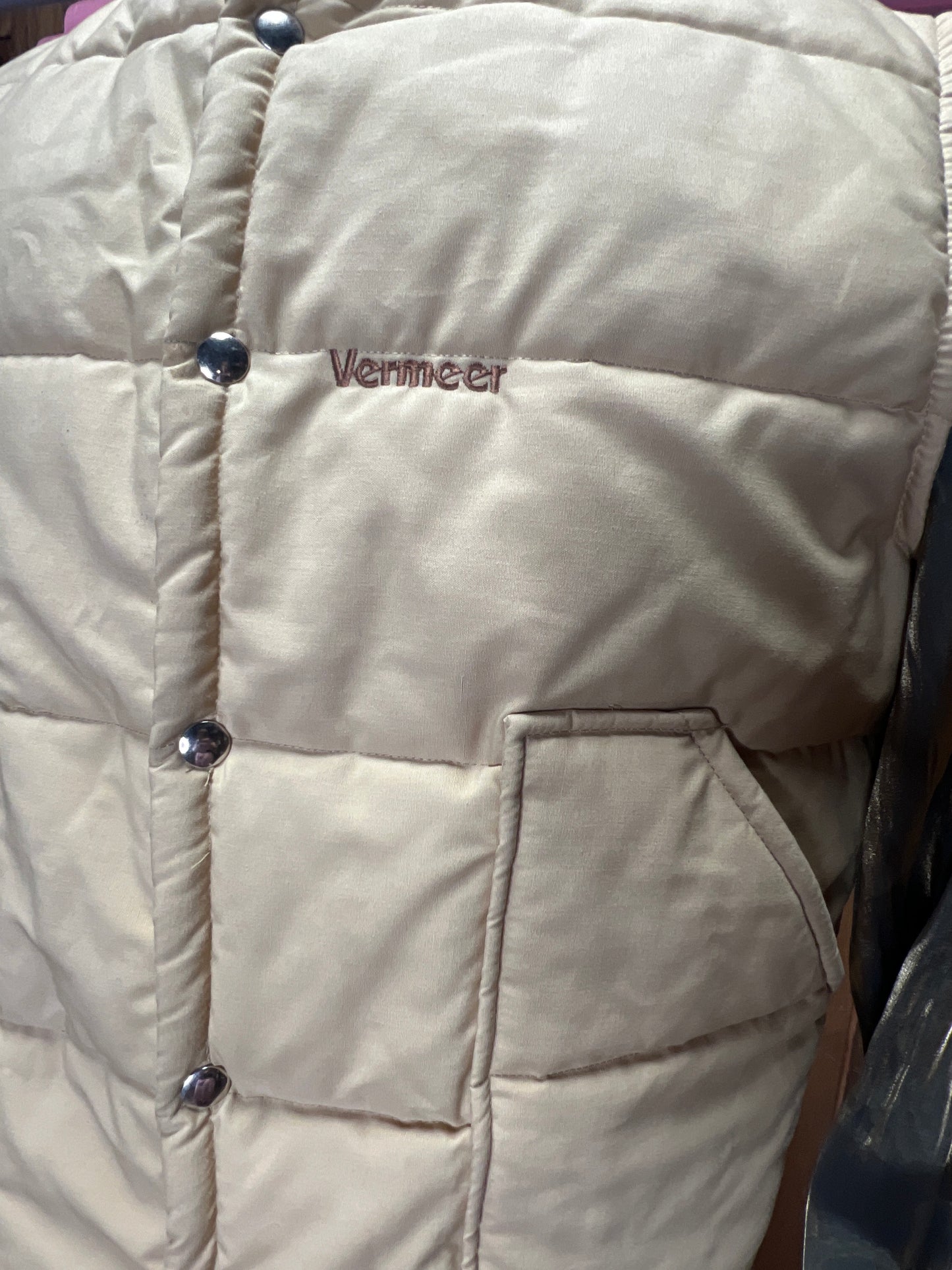 80s Khaki Puffer Vest L