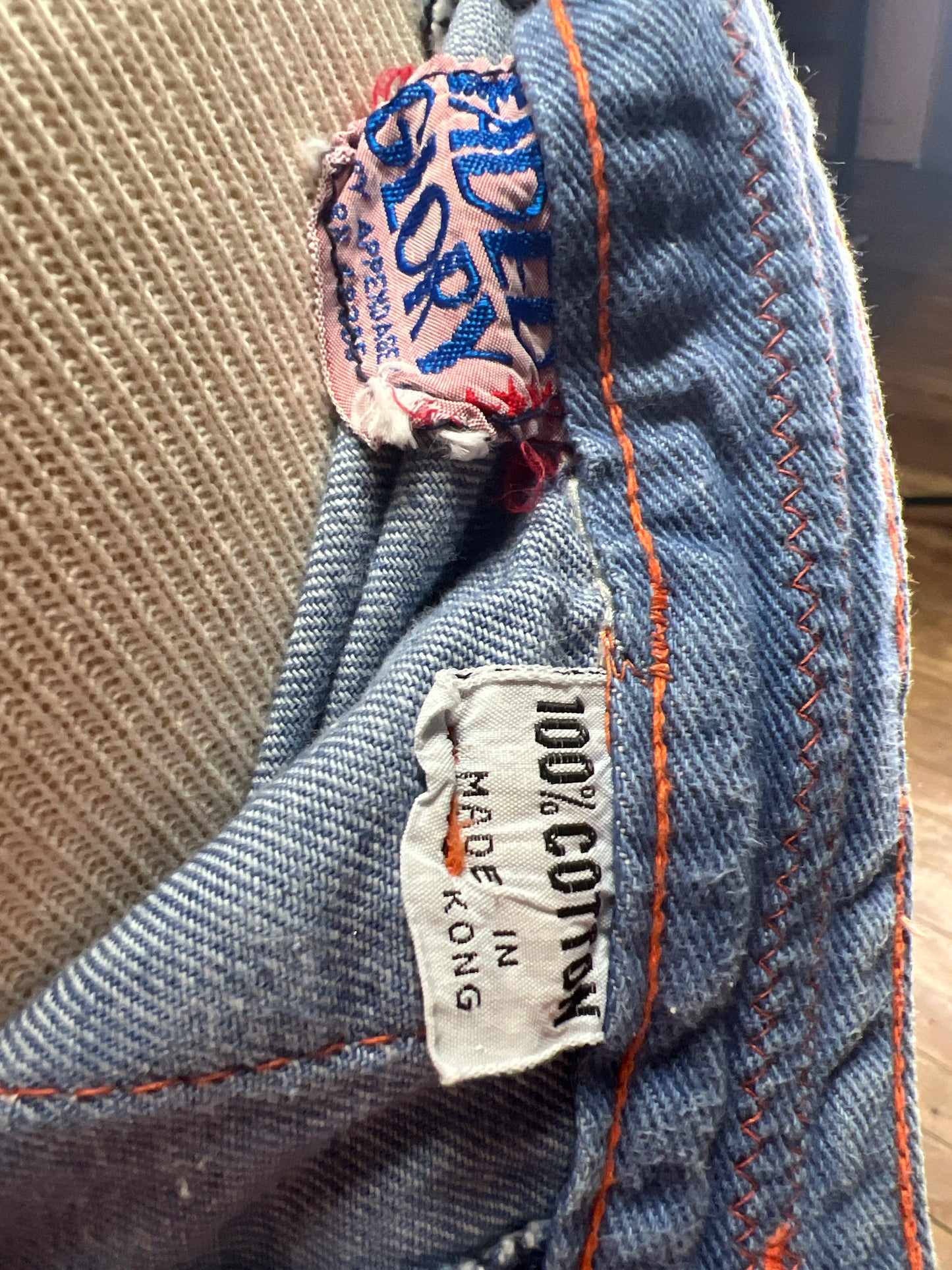 70s Faded Glory Leather Bell Jeans W28