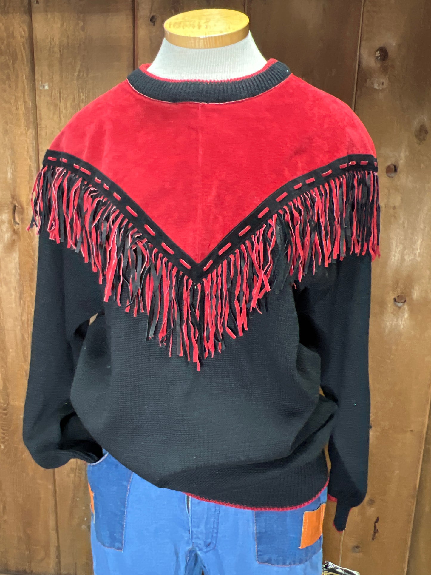 90s Pioneer Red/Blk Sweater L