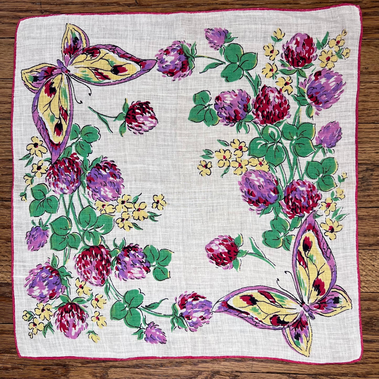 Purple & Yellow Butterfly Handkerchief