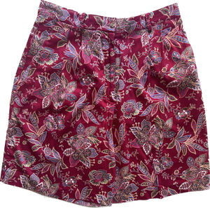 90s BUSHWACKER Red Flower Paisley Shorts      W30”