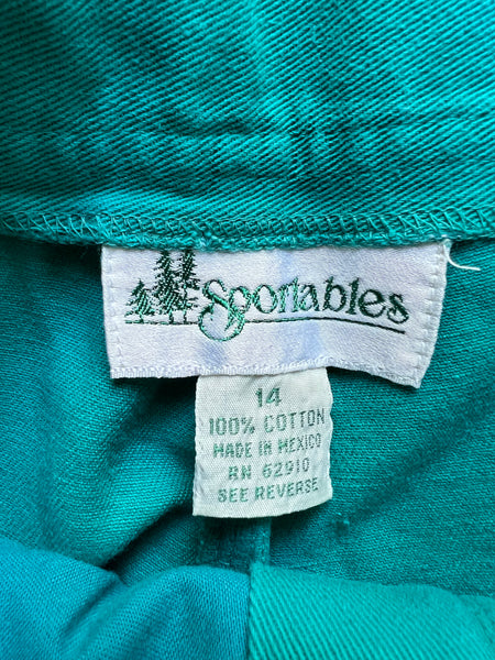 90s Sportables Teal Board Shorts     W31