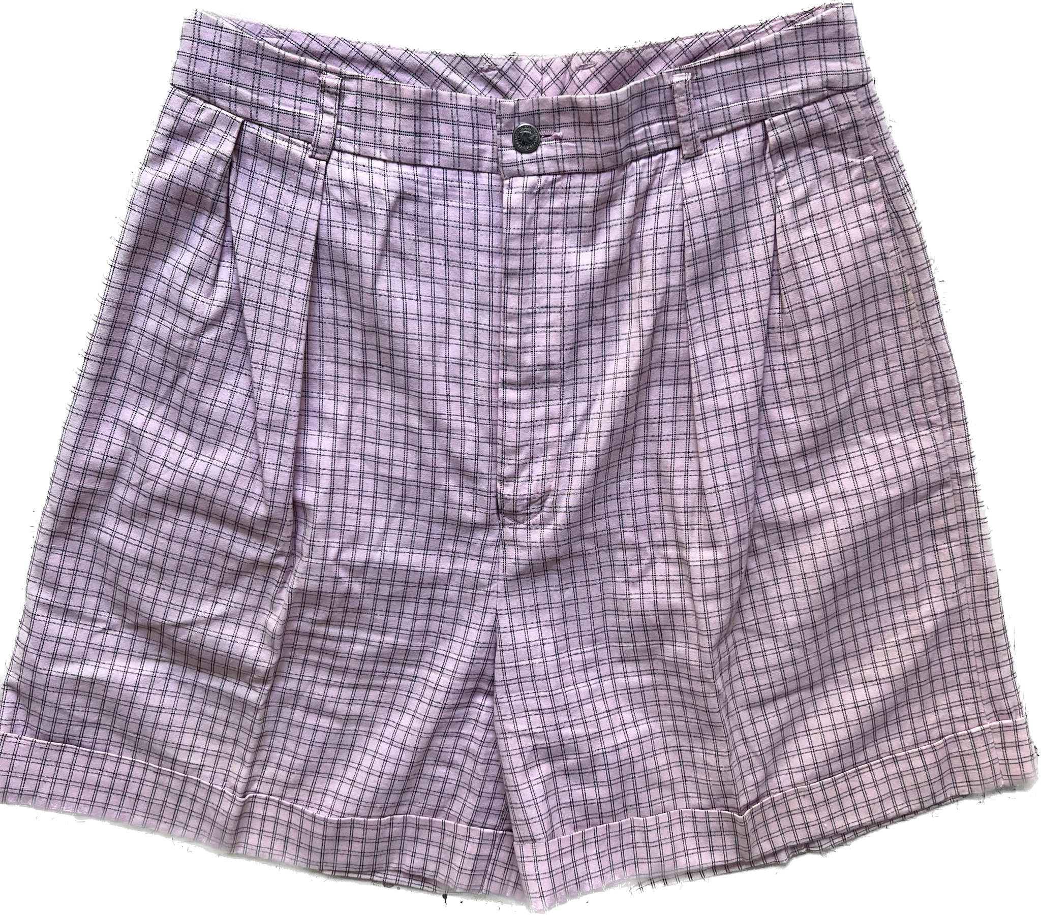 1989 Generra Pink Plaid Pleat Shorts     W30
