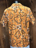 70s Orange Tropical Sea Shirt        L