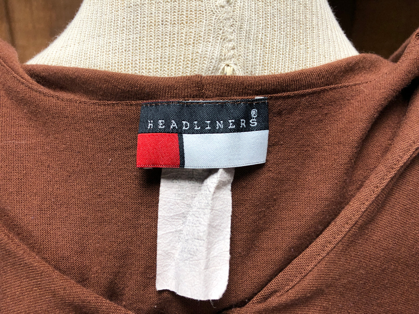 90s Headliners Brown Ruffle Tank Top L