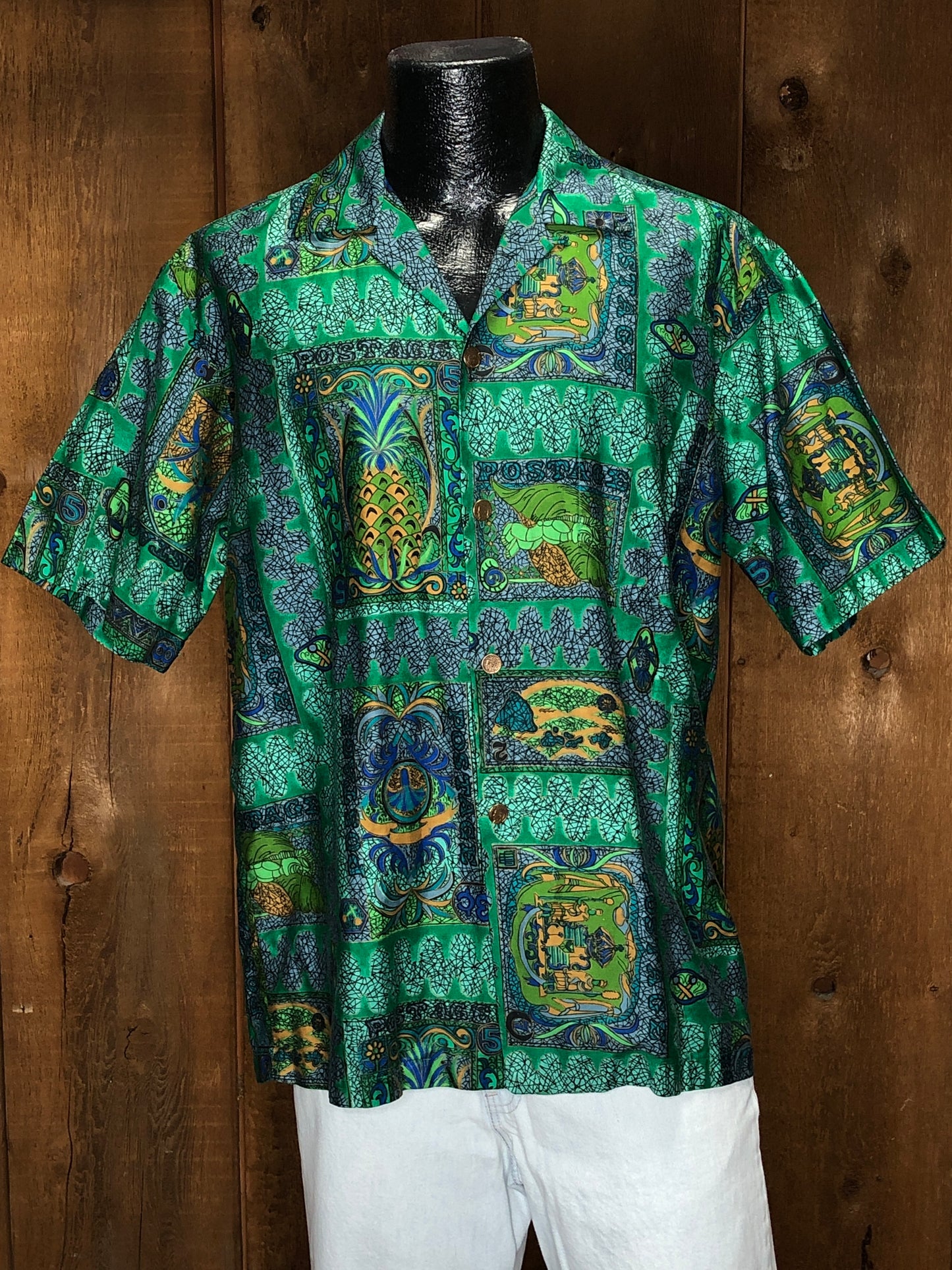 60s Andrade Pineapple Surf Shirt       XL