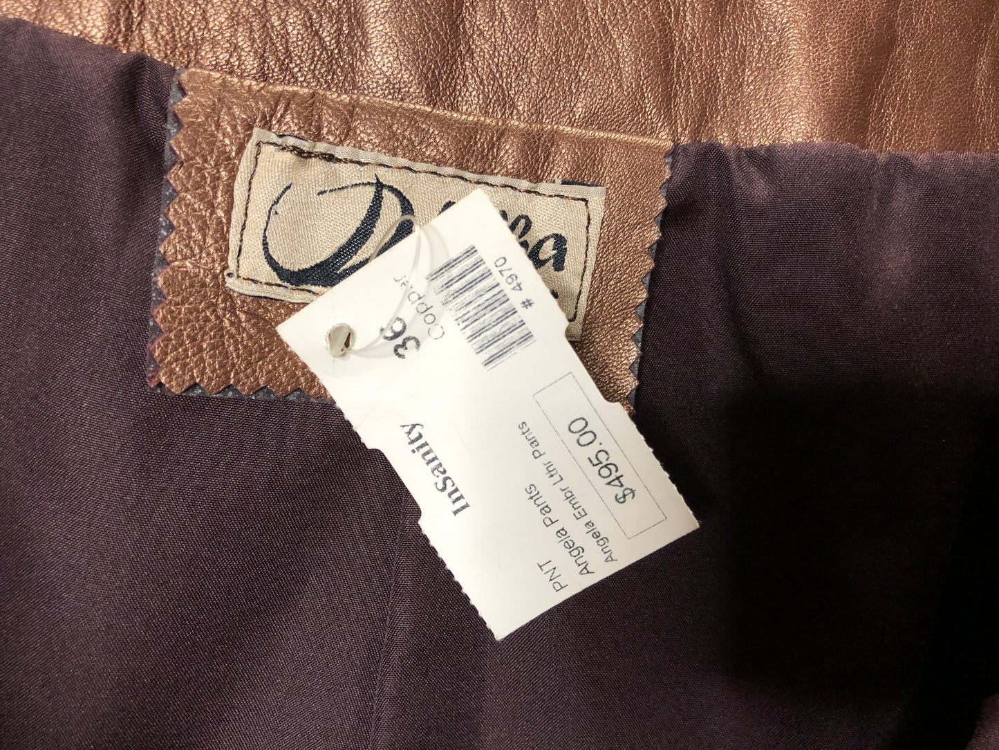 90s Bronze Leather Pants NWT w31