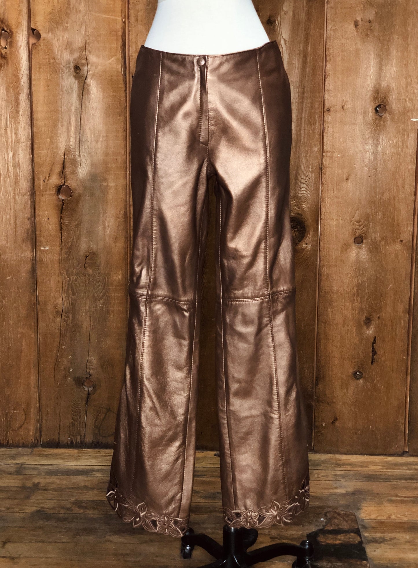 90s Bronze Leather Pants NWT w31