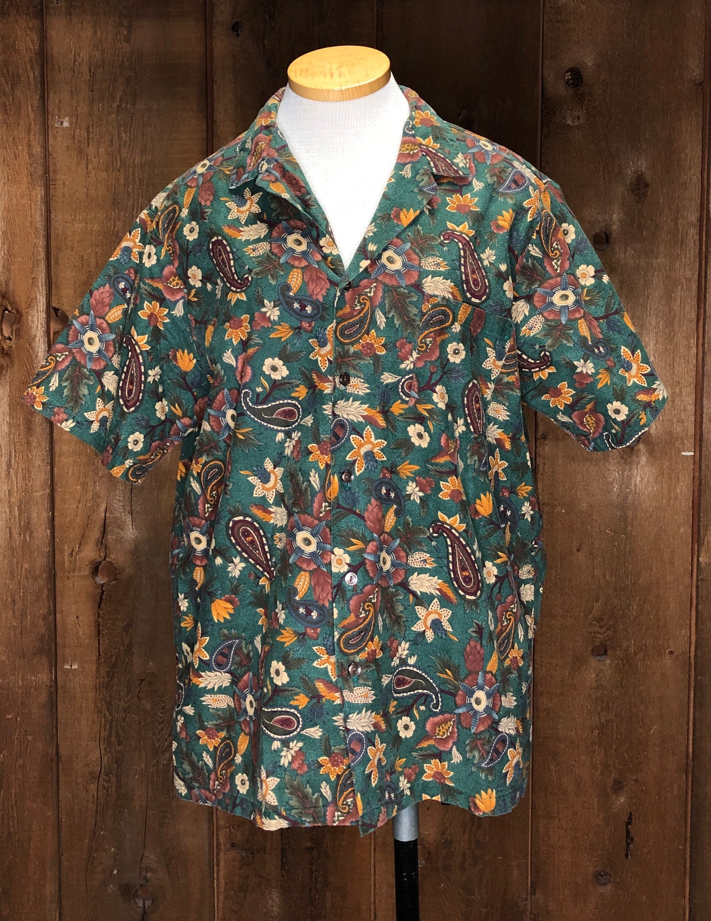 80s Hilo Hattie Floral Paisley Shirt    XL