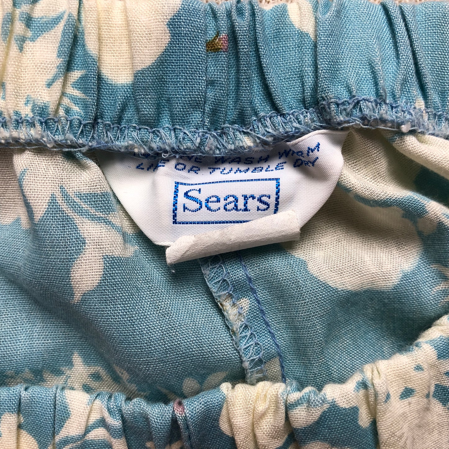 70s Sears Blue Floral Skirt S