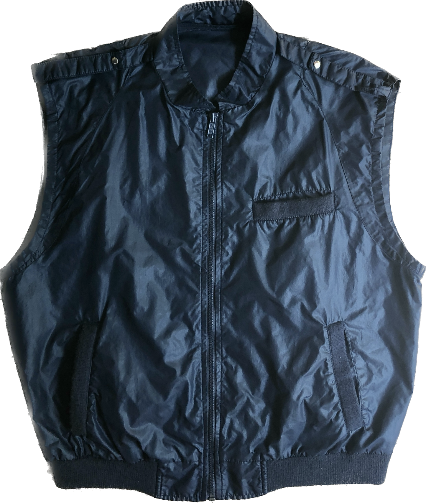 80s Navy Sleeveless Windbreaker XL