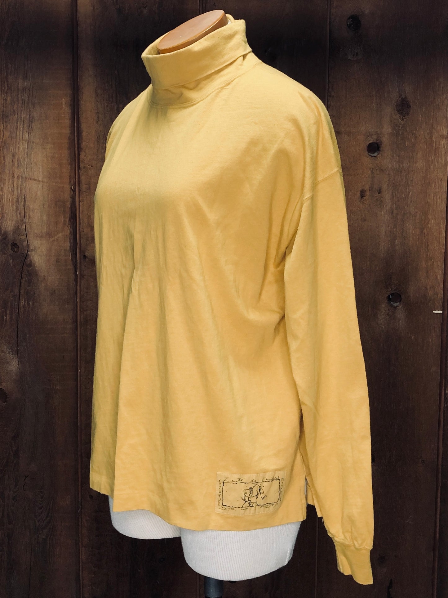 1989 Forenza Yellow Cotton Turtleneck M