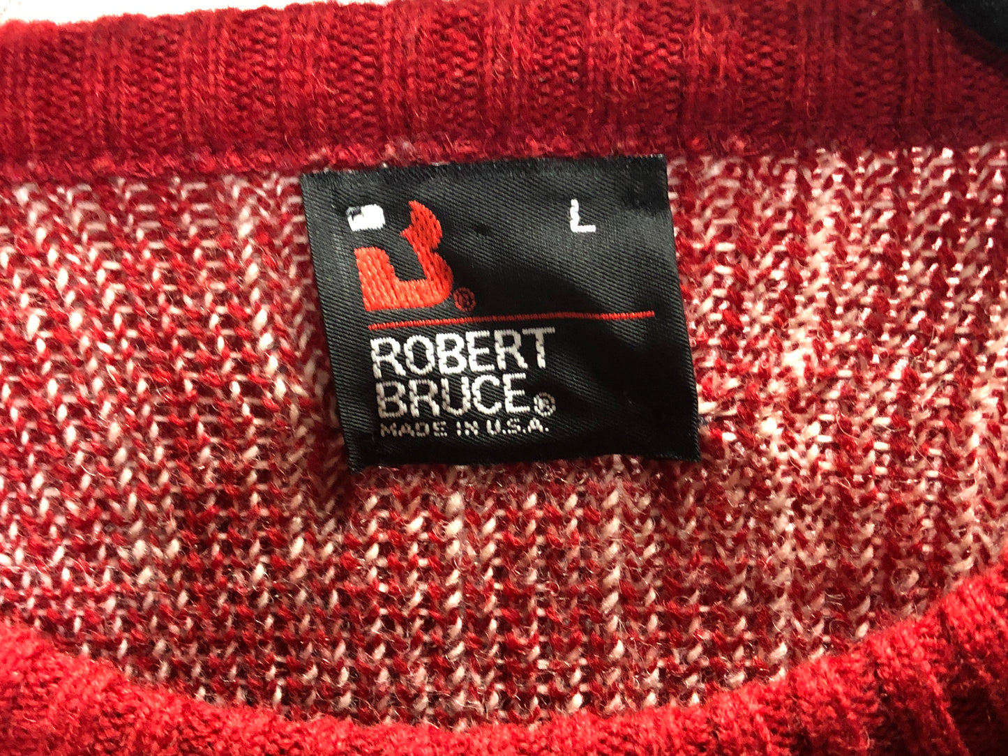90s Robert Bruce Red/Blue Ski Sweater L