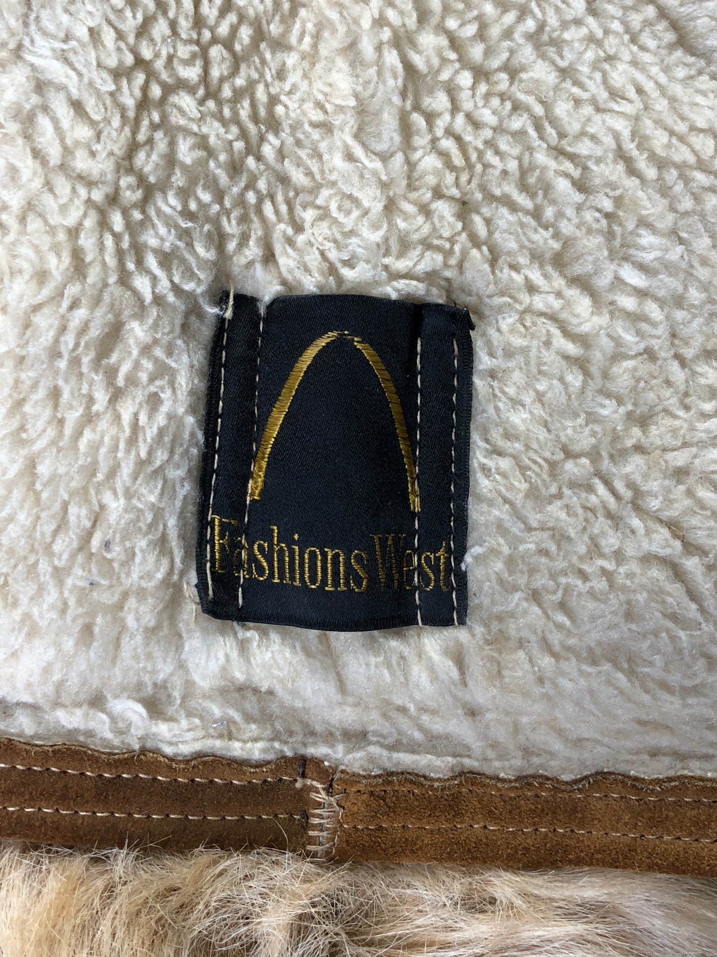 70s FashionWest Suede & Faux Fur Coat S