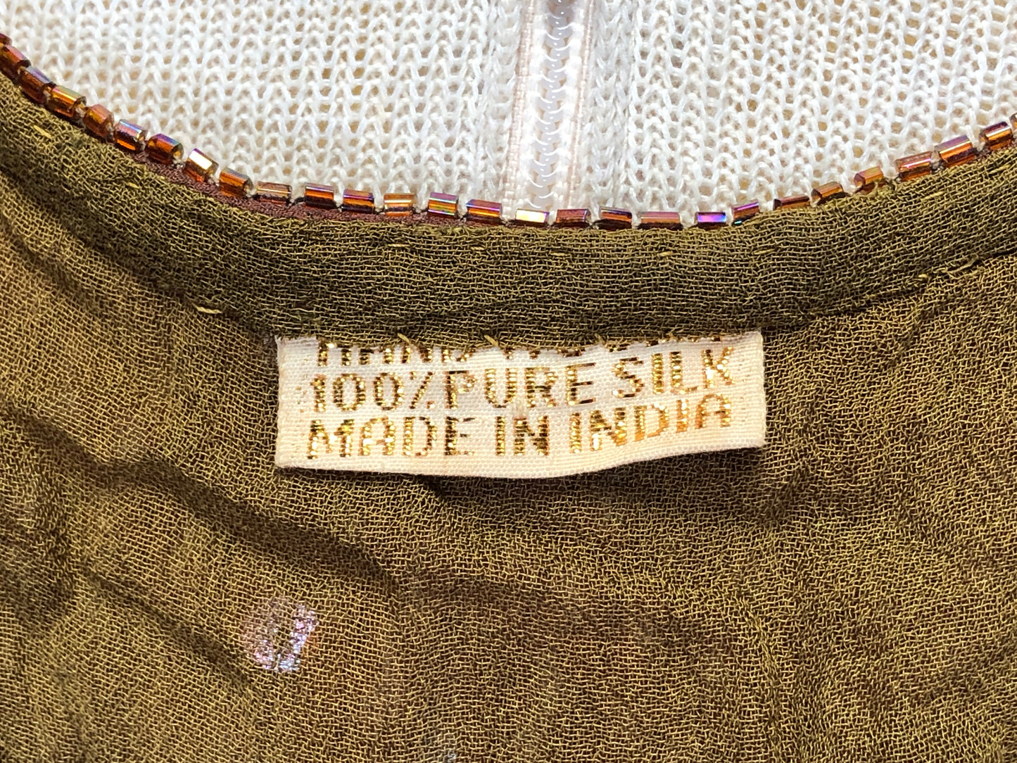 70s Sequin Brown Flower Top M/L