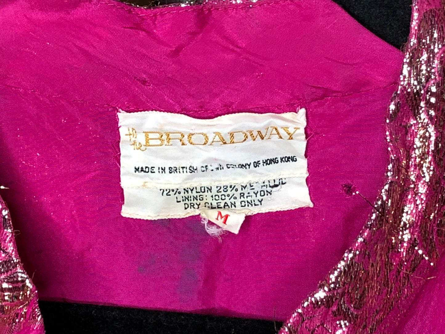 60s Pink & Gold Metallic Kaftan M