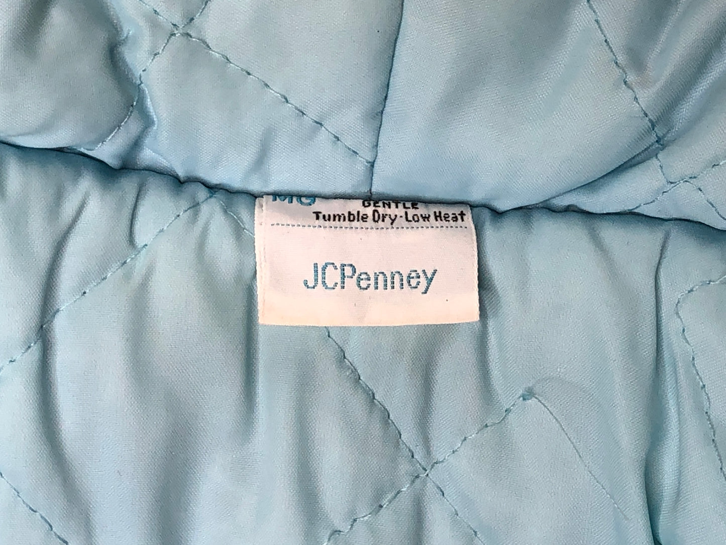 70s JCP Teal/White Furry Coat M/L