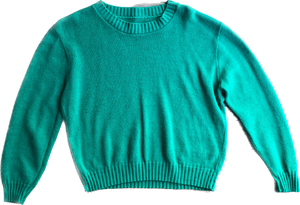 80s Kelly Green Box Sweater      L