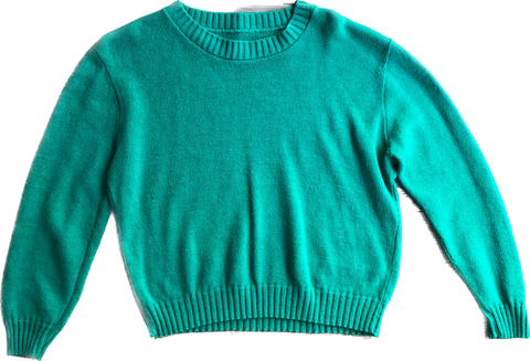 80s Kelly Green Box Sweater      L