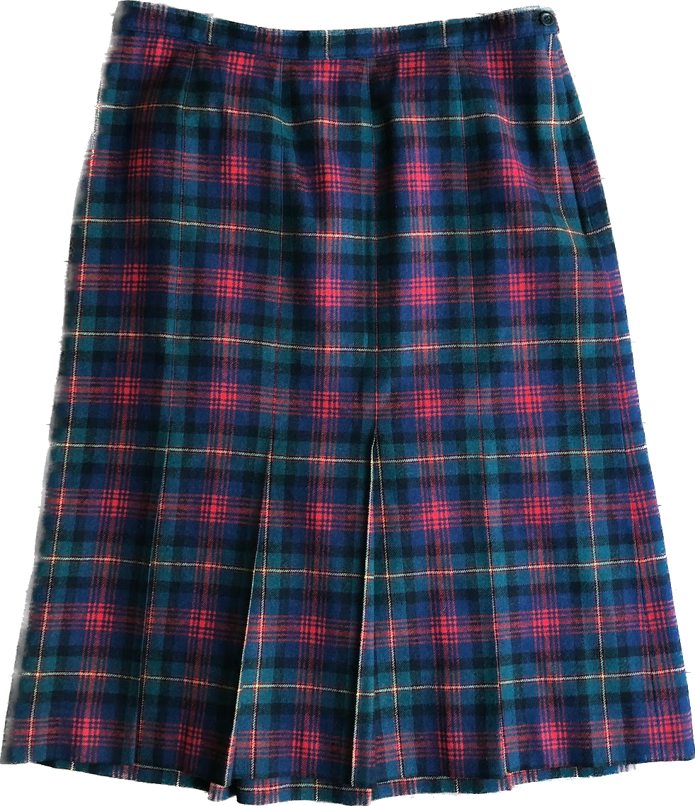 80s Pendleton Mac Lennon Wool Plaid Skirt W35