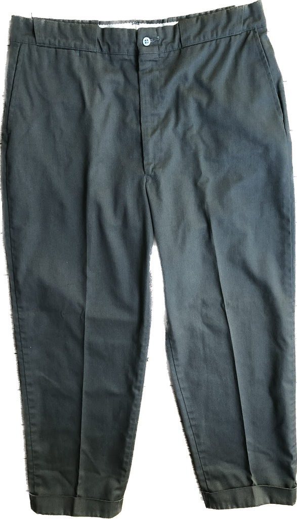 70s Olive Green Cuffed Pants       w36
