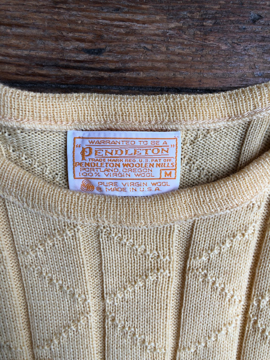 80s Pendleton Yellow Wool Sweater Vest M