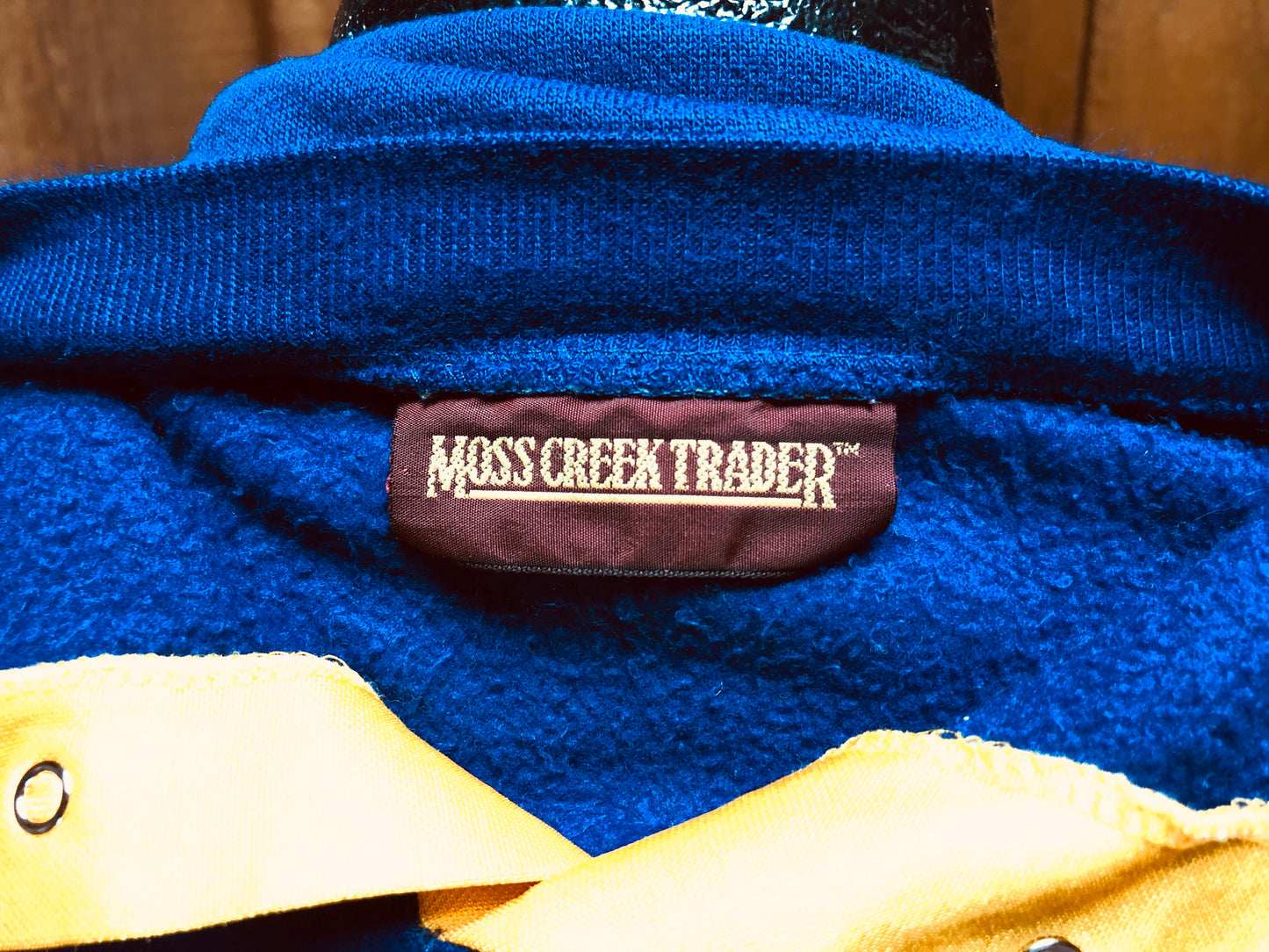 80s Moss Creek Blue Henley Shirt L