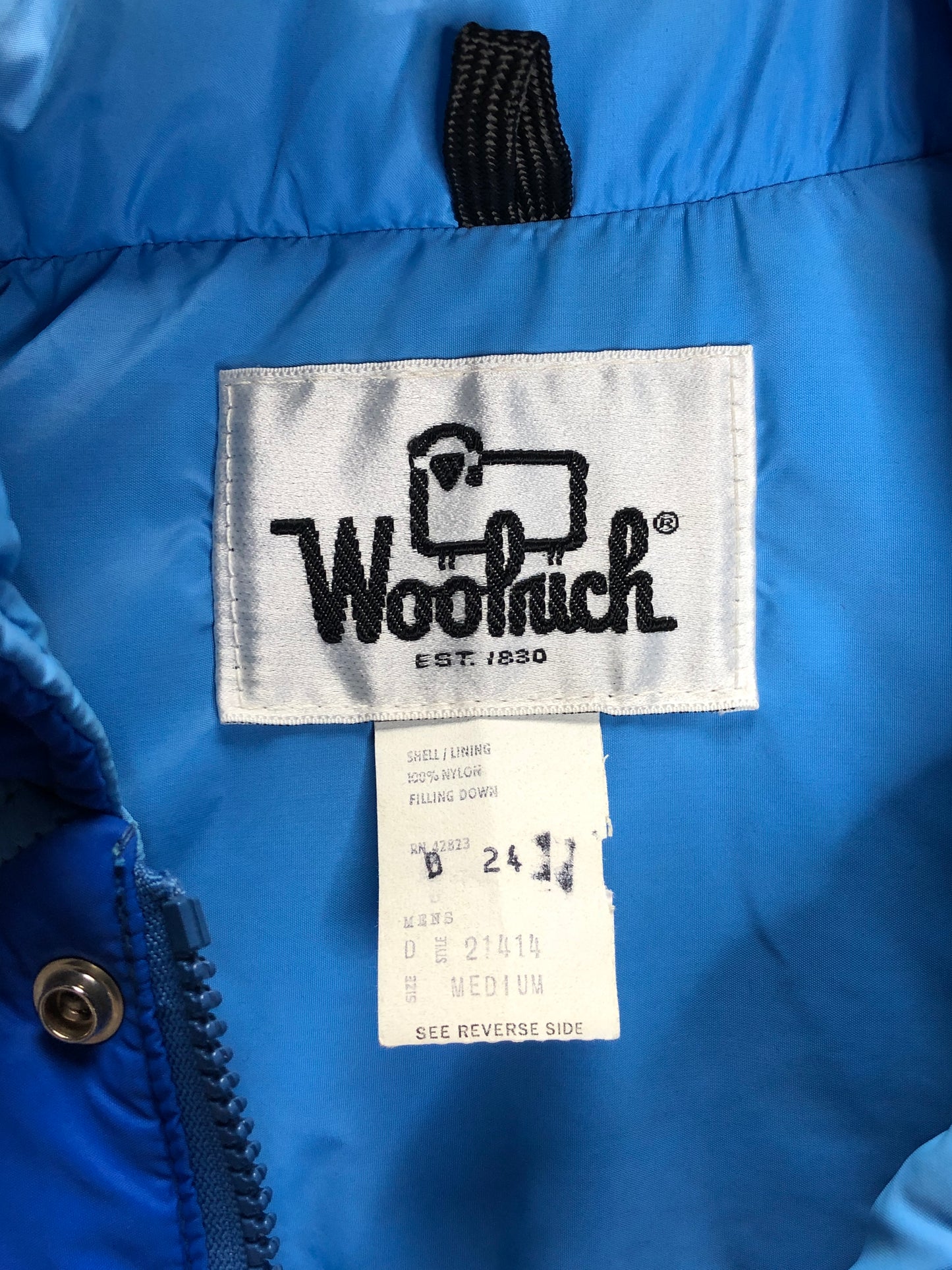 80s Woolrich Blue Puffer Vest M