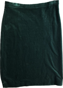 90s Act III Green Velvet Stretch Skirt     w35