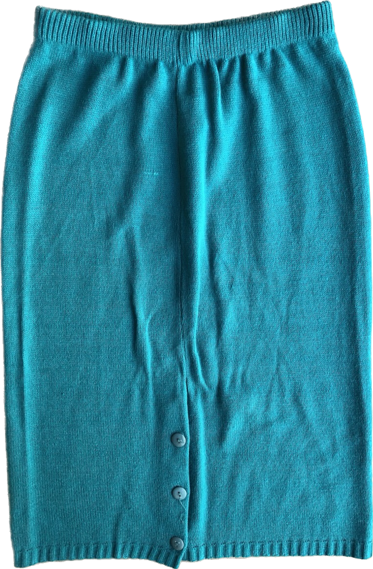 80s Jamenite Turquoise Sweater Skirt w30-34