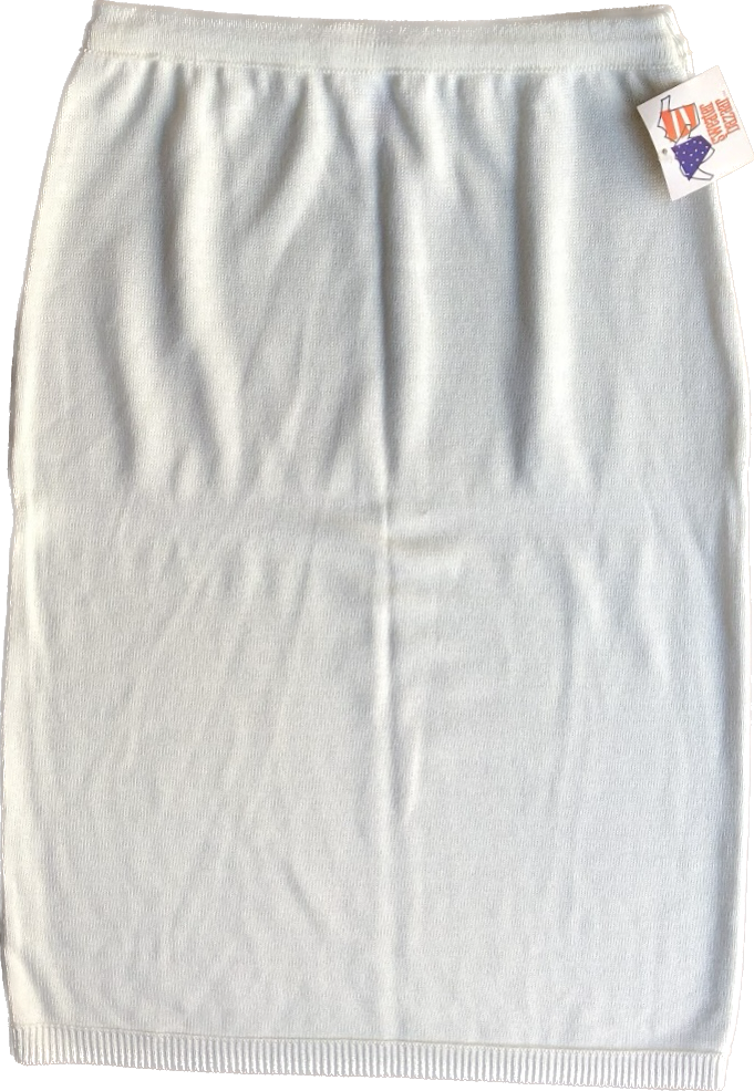 80s NOS Sweater Bazaar White Knit Skirt  w28-30