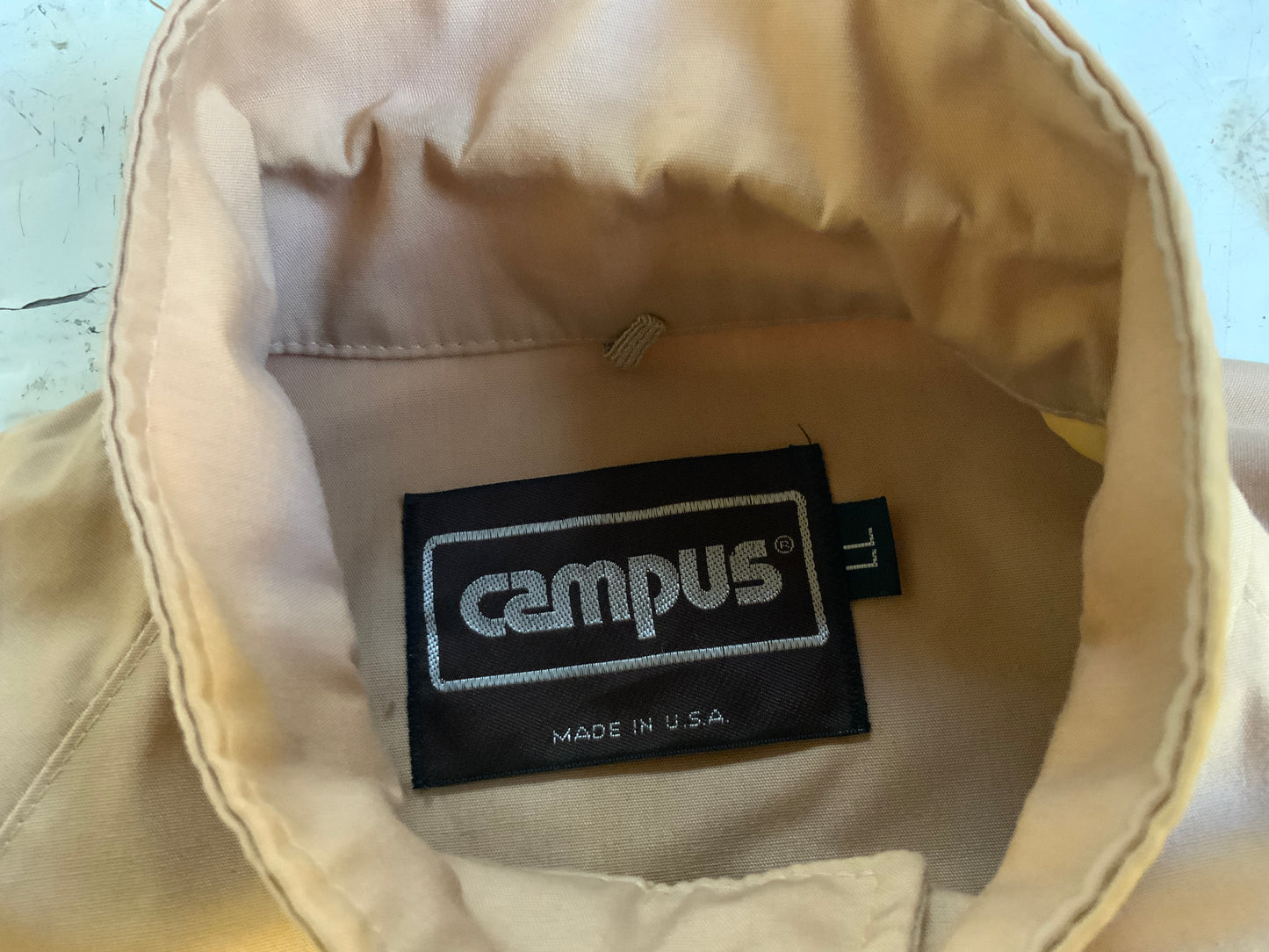 80s CAMPUS Khaki Nehru Zip Jacket      L