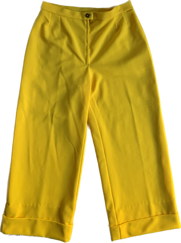 70s Banana Yellow Bell Bottom Pants     W30”