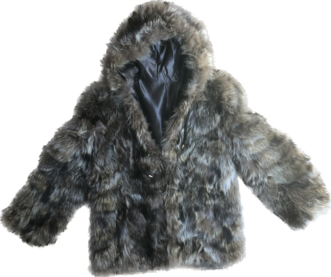 90s Raccoon Fur Coat   M