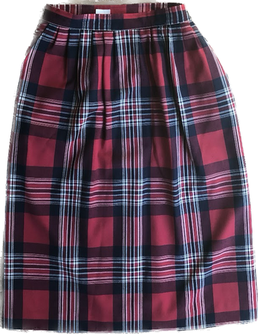 80s Pendleton Red Plaid Pencil Skirt   S(w26)
