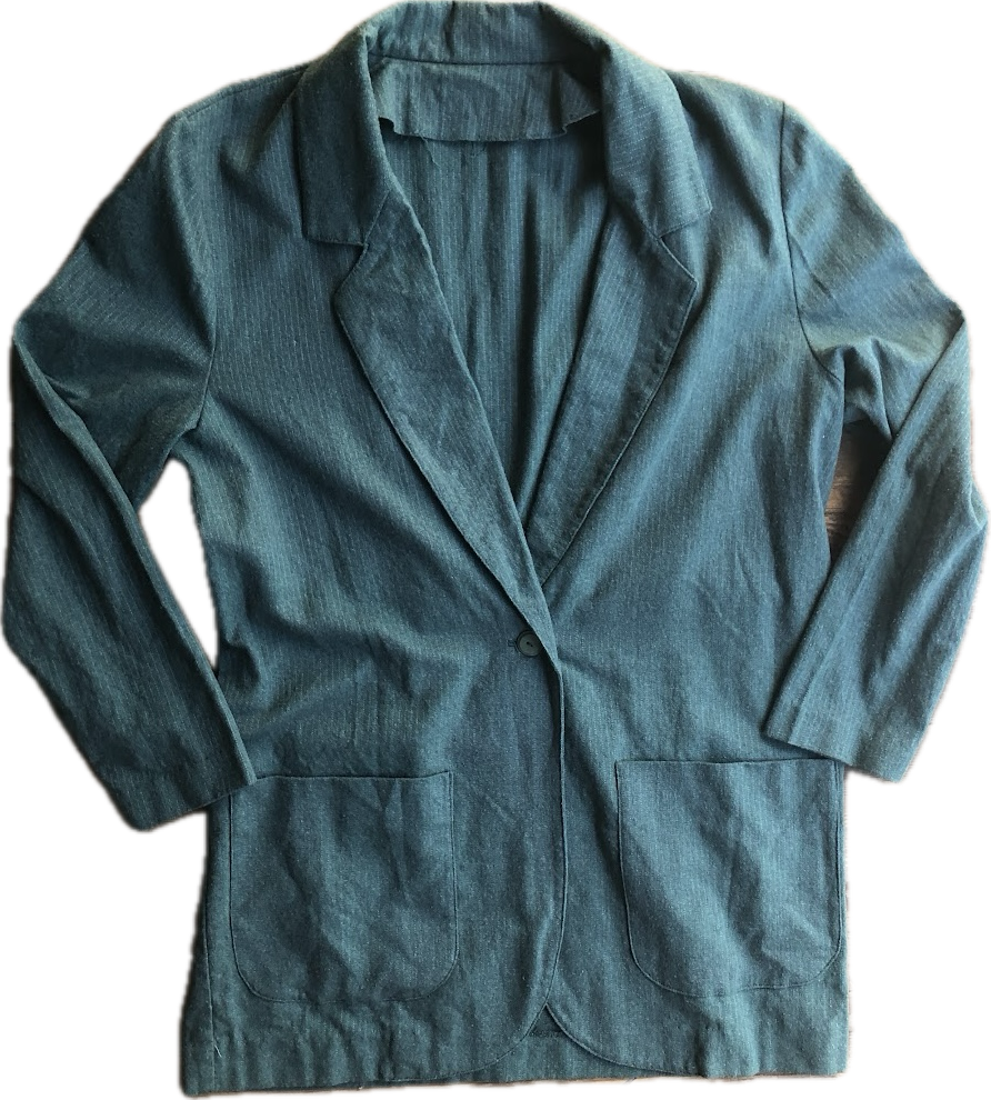 80s Handmade Teal Pinstripe Blazer M/L