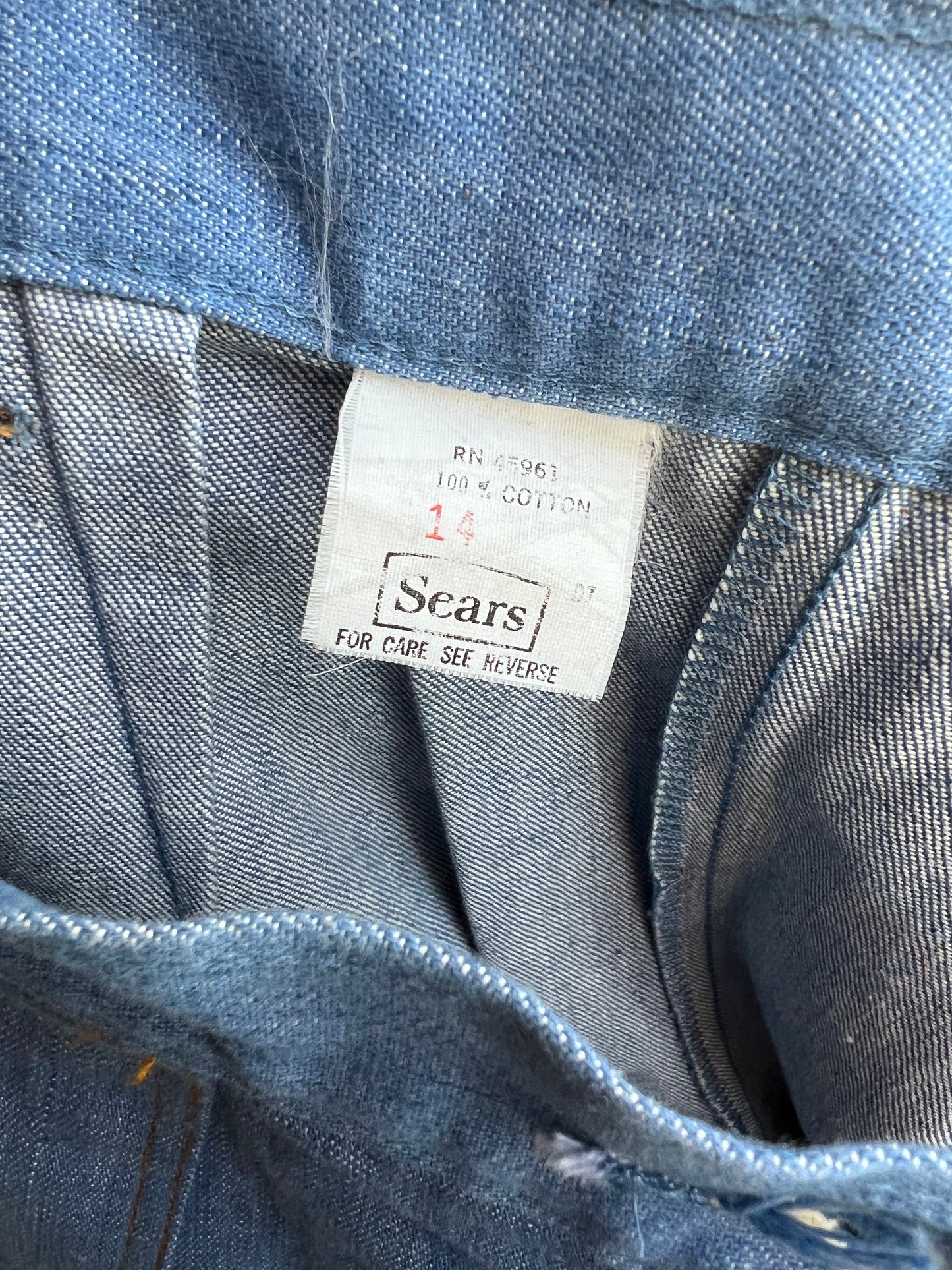 70s Sears Light Wash Jean Culottes w30