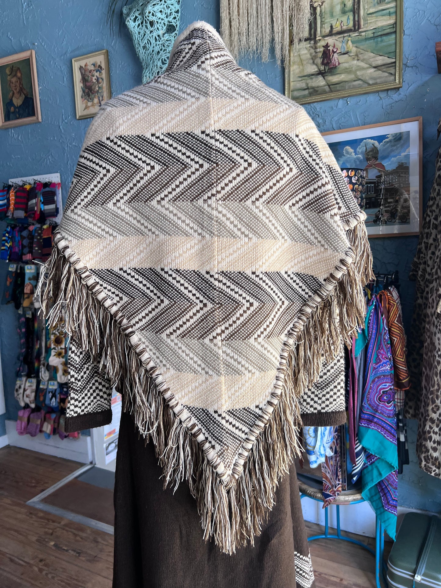 70s COLLAGE Brwn/Ivory Skirt Set w30