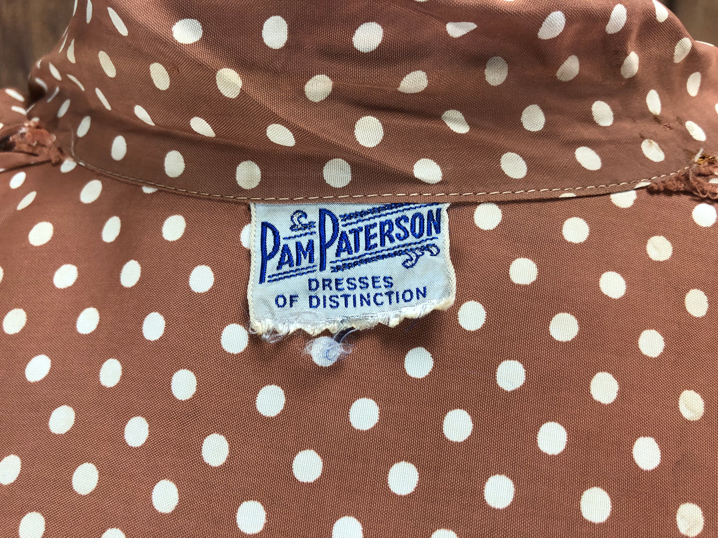 1940s Pam Paterson Rayon Dot Dress W28