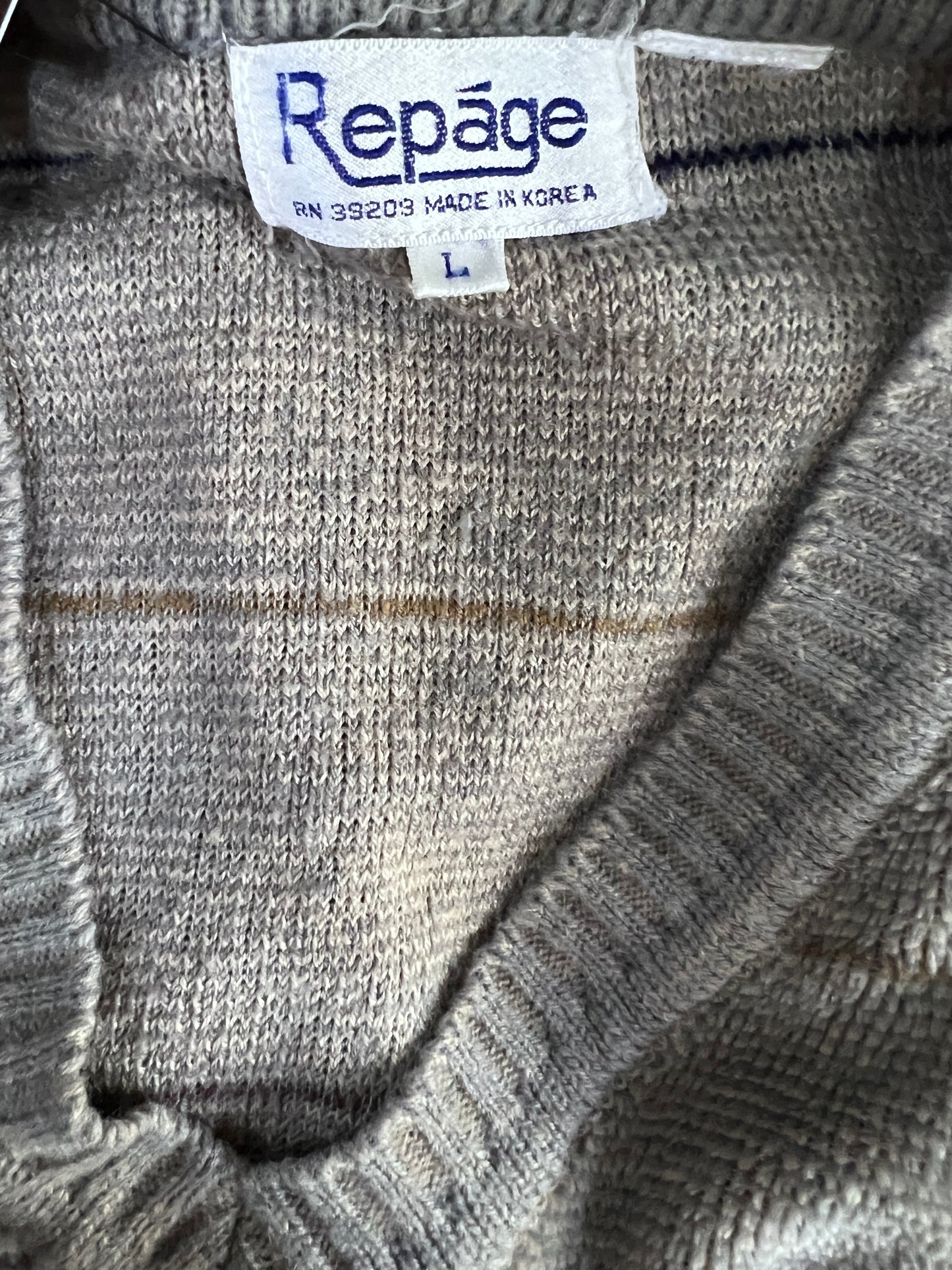 70s Repage Velour Stripe Shirt L