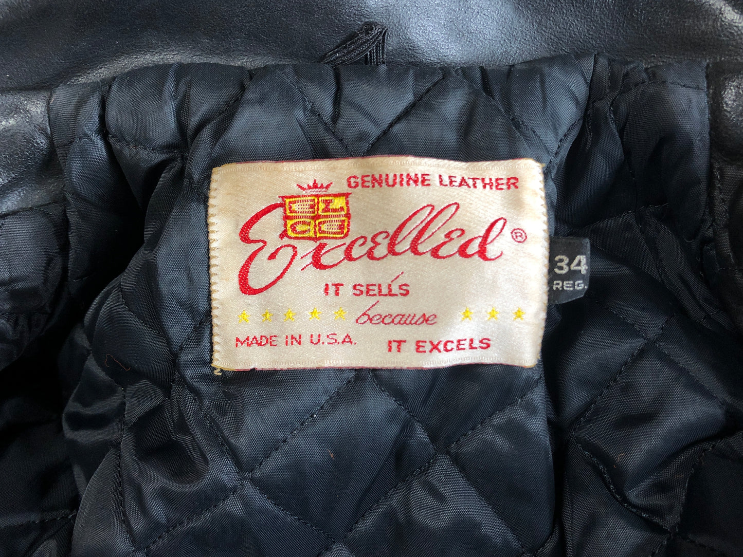 70s Excelled Leather Moto Jacket 34R