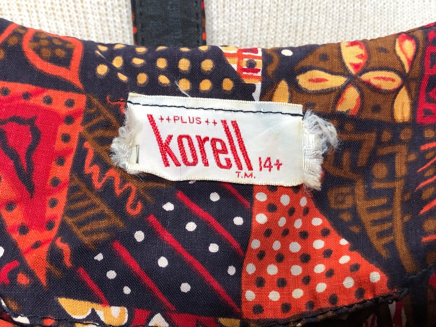 50s Korell Brwn/Orng Fit & Flare Dress W30"