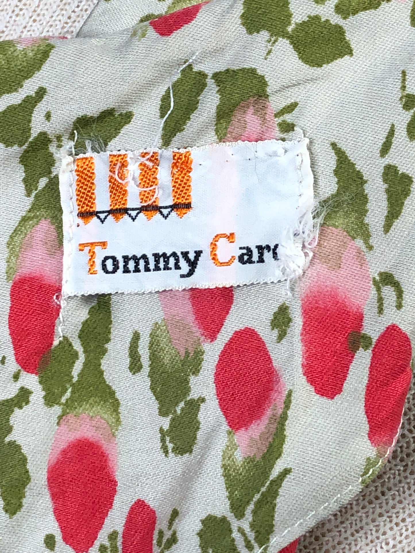 50s Tommy Carol Rosebuds Cotton Dress W28"